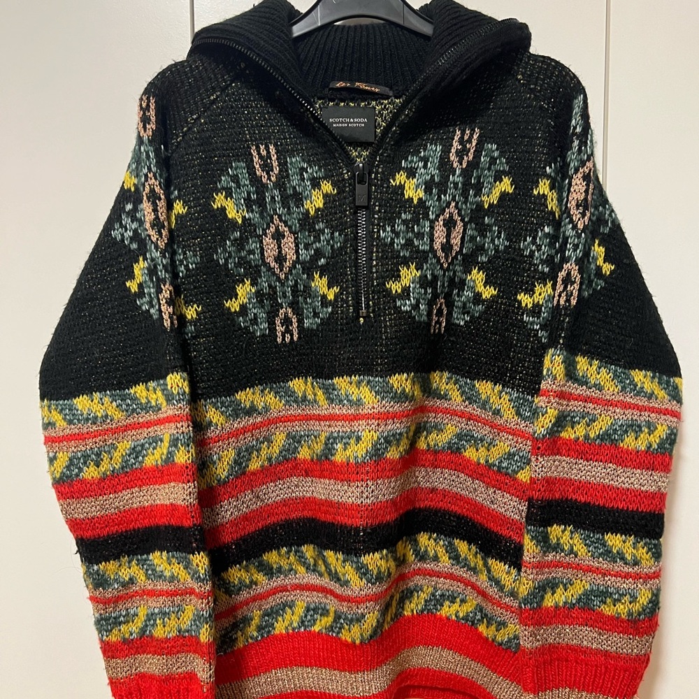 Scotch & Soda Jacquard Anorak Knit Pullover S